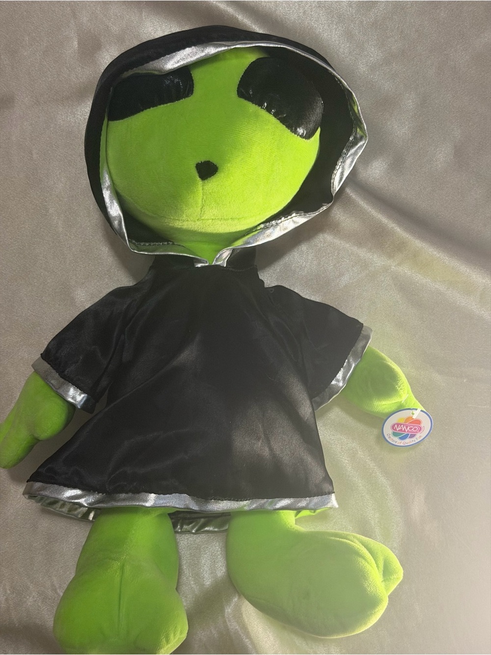 Nanco Alien Plush with Black and Silver Hooded Cape NWT